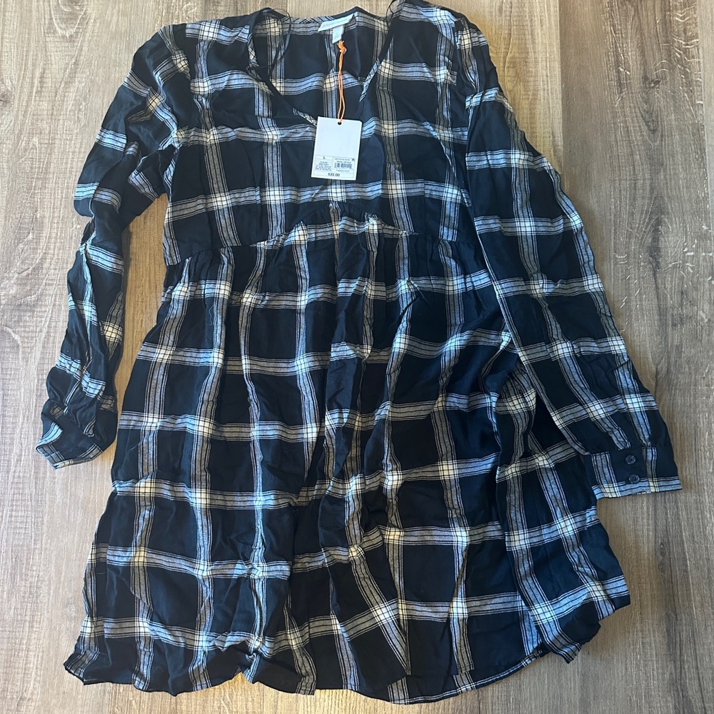 NWT‎ - Knox Rose Black and White Checkered Dress - Size Large